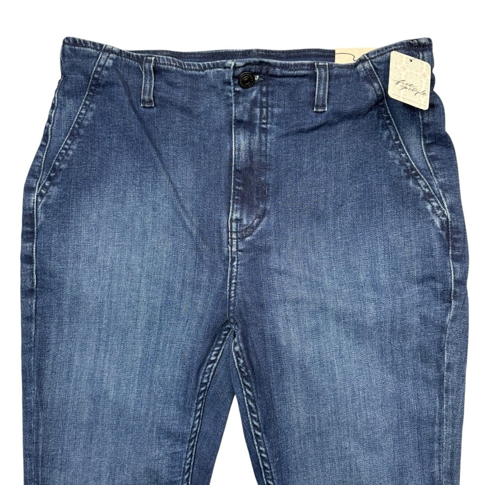 NWT New Free People We The Free Level Up Slit Slim Flare Night Sky Jeans Size 31 - Picture 13 of 13